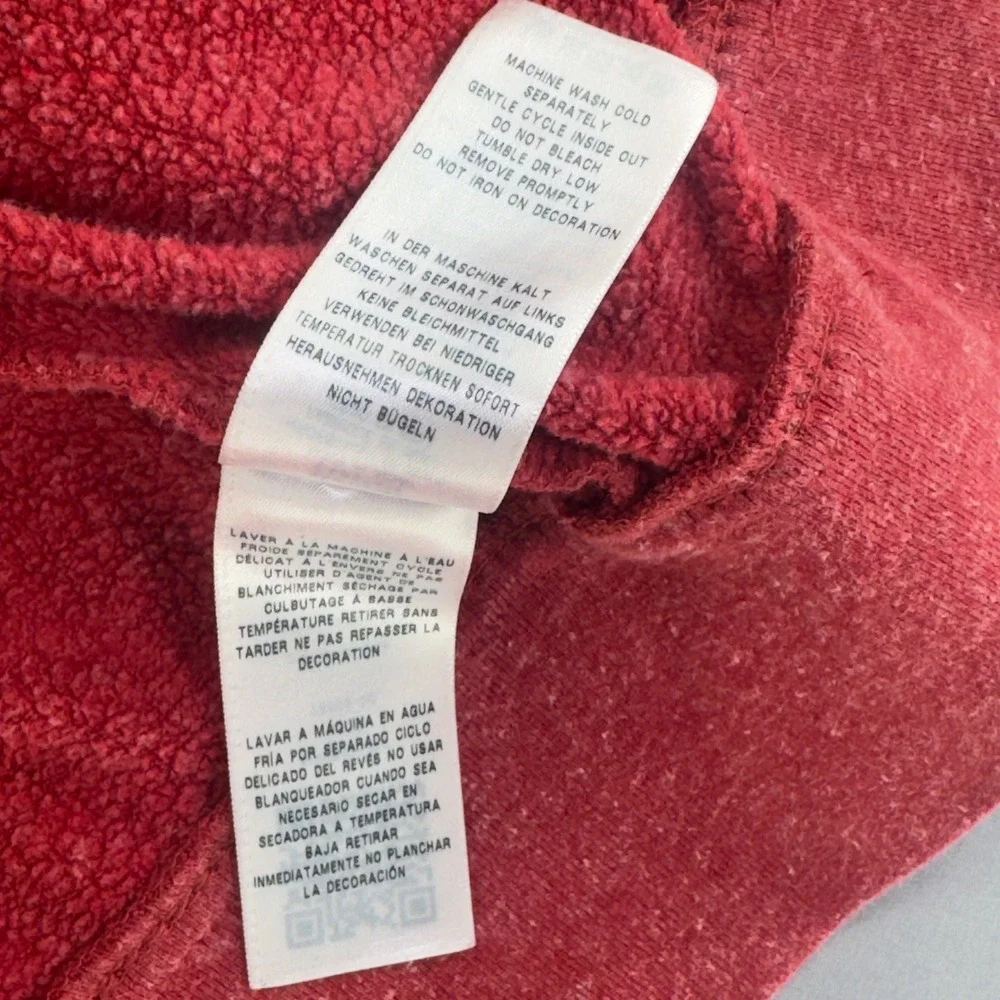 True Religion Mens Red Heather Zip Up Hoodie Contrast Stitch Logo 2XL XXL